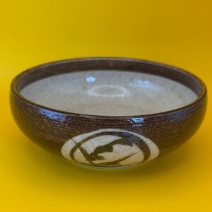 Elegant Brown and Cream Japanese Handmade Bowl